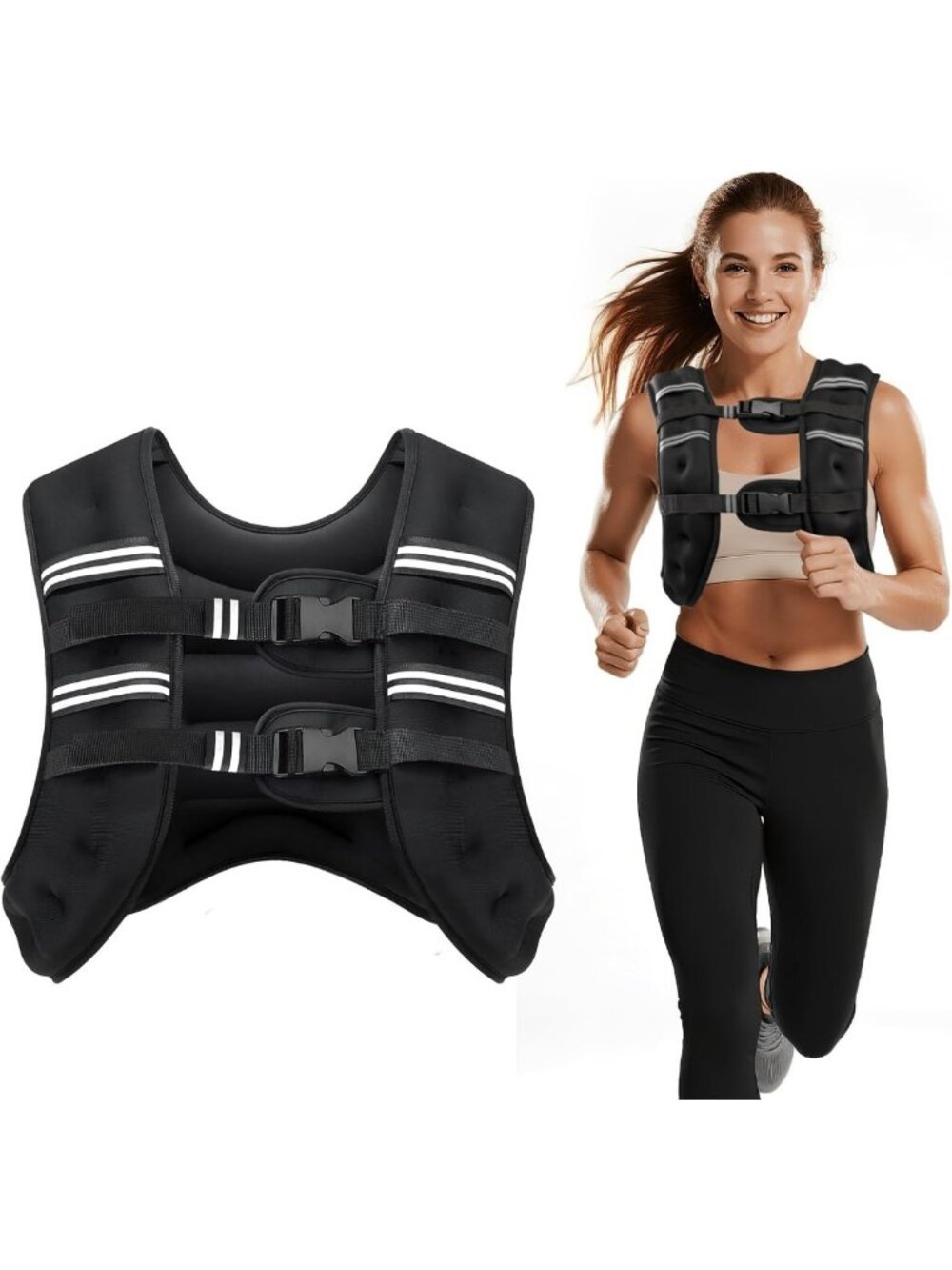 Adjustable Weighted Vest for Strength Training & Cardio - 8lb to 30lb Options